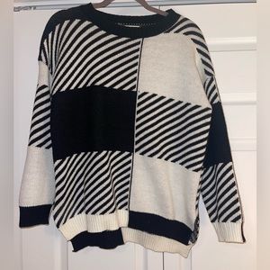 Black and White Oversized Sweater